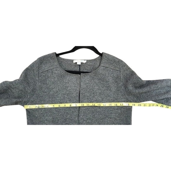 Boden Gray Seamed Boiled Wool Open Cardigan Sweater Blazer Jacket US 8 UK 12 - Picture 9 of 11